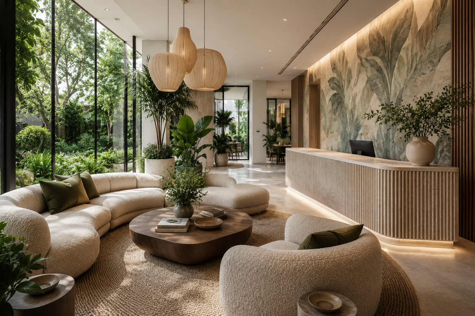 Modern commercial reception area