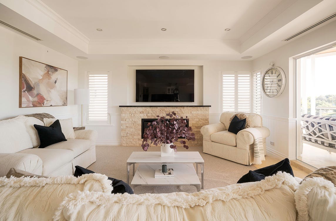Partially styled living room